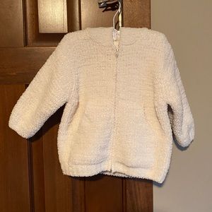 Kashwere cream zip up hooded cardigan, 12-18 mo